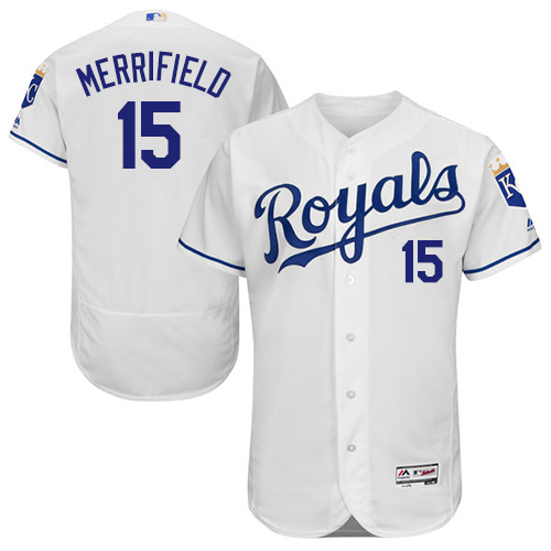 Kansas City Royals #15 Whit Merrifield White Flexbase Authentic Collection Stitched Jersey Men's