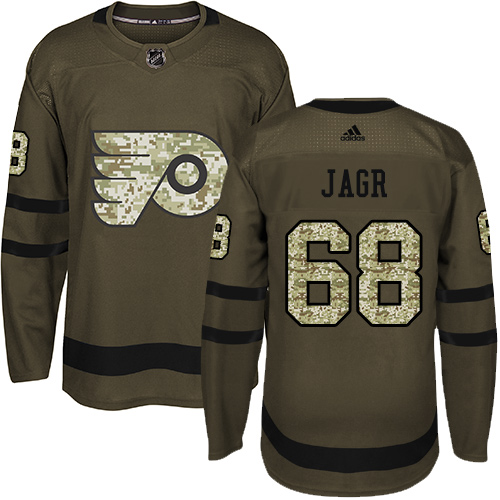 Adidas Philadelphia Flyers #68 Jaromir Jagr Green Salute to Service Stitched Jersey Men's