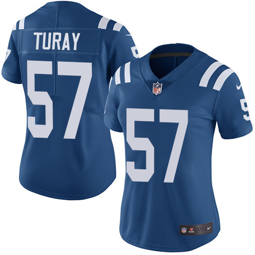 Indianapolis Colts #57 Kemoko Turay Royal Blue Team Color Women's Stitched Vapor Untouchable Limited Jersey Womens