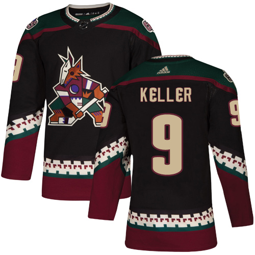Adidas Arizona Coyotes #9 Clayton Keller Black Alternate Authentic Stitched Youth Jersey Youth