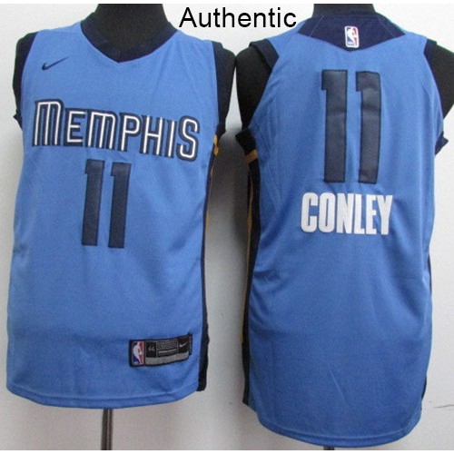 Memphis Grizzlies #11 Mike Conley Light Blue Authentic Statement Edition Jersey Mens