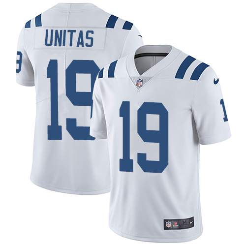 Indianapolis Colts #19 Johnny Unitas White Men's Stitched Vapor Untouchable Limited Jersey Men's