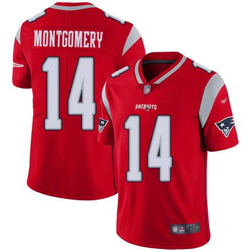 Patriots #14 Ty Montgomery Red Men's Stitched Limited Inverted Legend Jersey