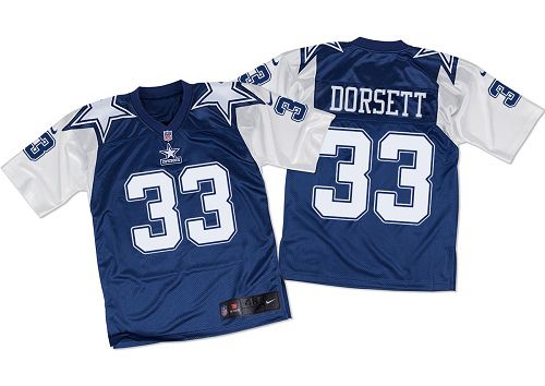 Cowboys #33 Tony Dorsett Navy Blue/White Throwback Men's Stitched Elite Jersey