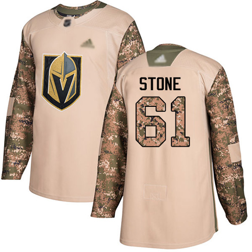Adidas Golden Vegas Golden Knights #61 Mark Stone Camo Authentic 2017 Veterans Day Stitched Jersey Men's