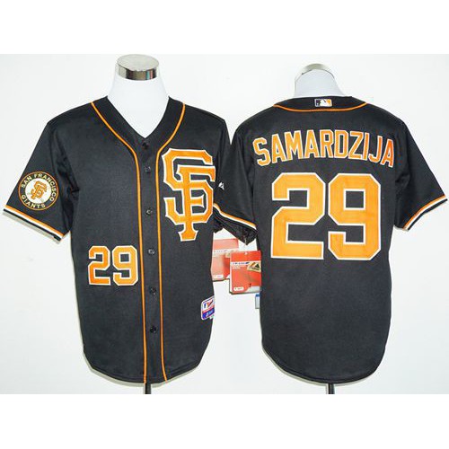 San Francisco Giants #29 Jeff Samardzija Black 2016 Cool Base Stitched Jersey Men's