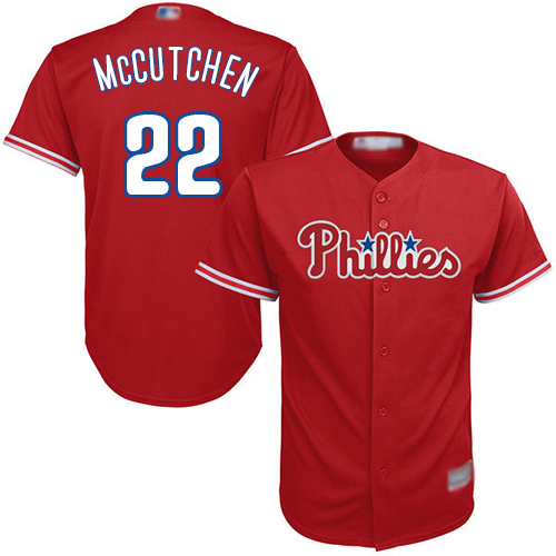 Philadelphia Phillies #22 Andrew McCutchen Red New Cool Base Stitched Jersey Men's