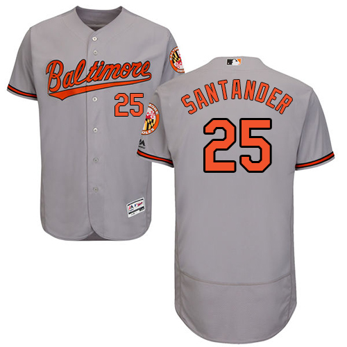 Baltimore Orioles #25 Anthony Santander Grey Flexbase Authentic Collection Stitched Jersey Men's