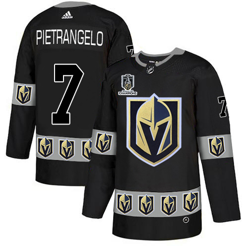 Adidas Golden Knights #7 Alex Pietrangelo Black Youth 2023 Stanley Cup Champions Authentic Team Logo Fashion Stitched Jersey