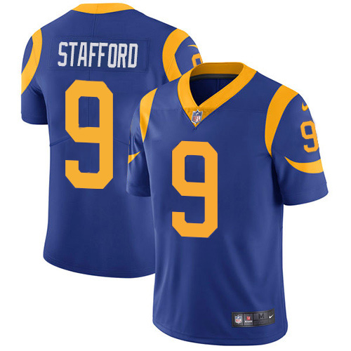 Los Angeles Rams #9 Matthew Stafford Royal Blue Alternate Men's Stitched Vapor Untouchable Limited Jersey