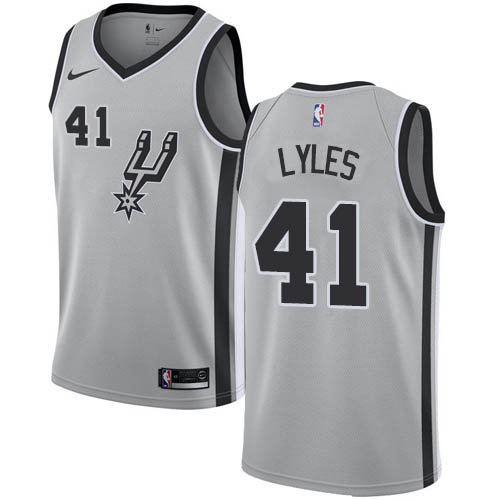 San Antonio Spurs #41 Trey Lyles Silver Swingman Statement Edition Jersey Mens