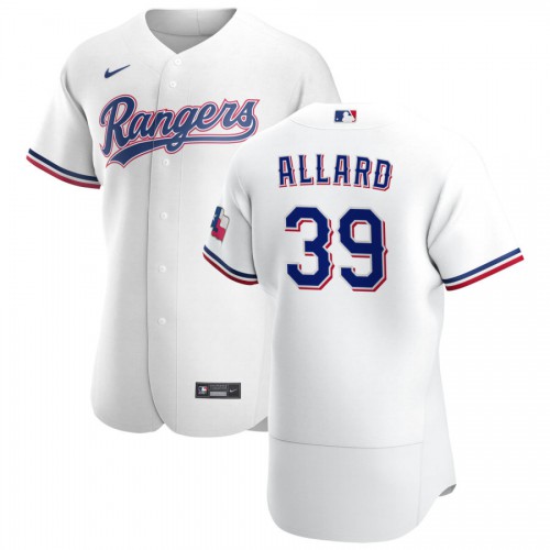 Texas Texas Rangers #39 Kolby Allard Men's White Home 2020 Authentic Player Jersey Men's