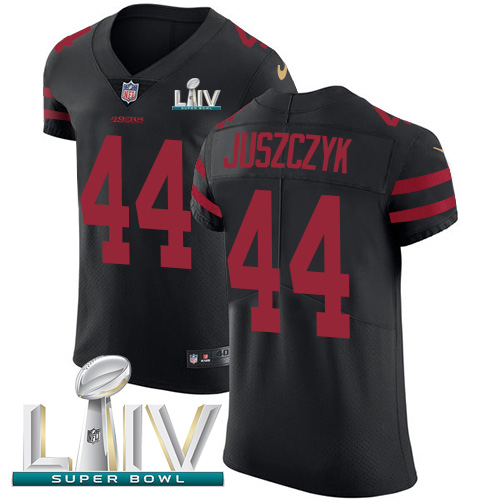 49ers #44 Kyle Juszczyk Black Super Bowl LIV 2020 Alternate Men's Stitched Vapor Untouchable Elite Jersey