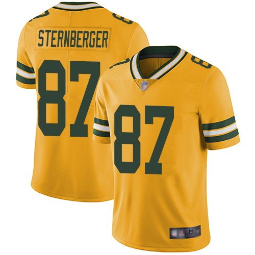 Green Bay Packers #87 Jace Sternberger Yellow Men's Stitched Limited Rush Jersey Men's