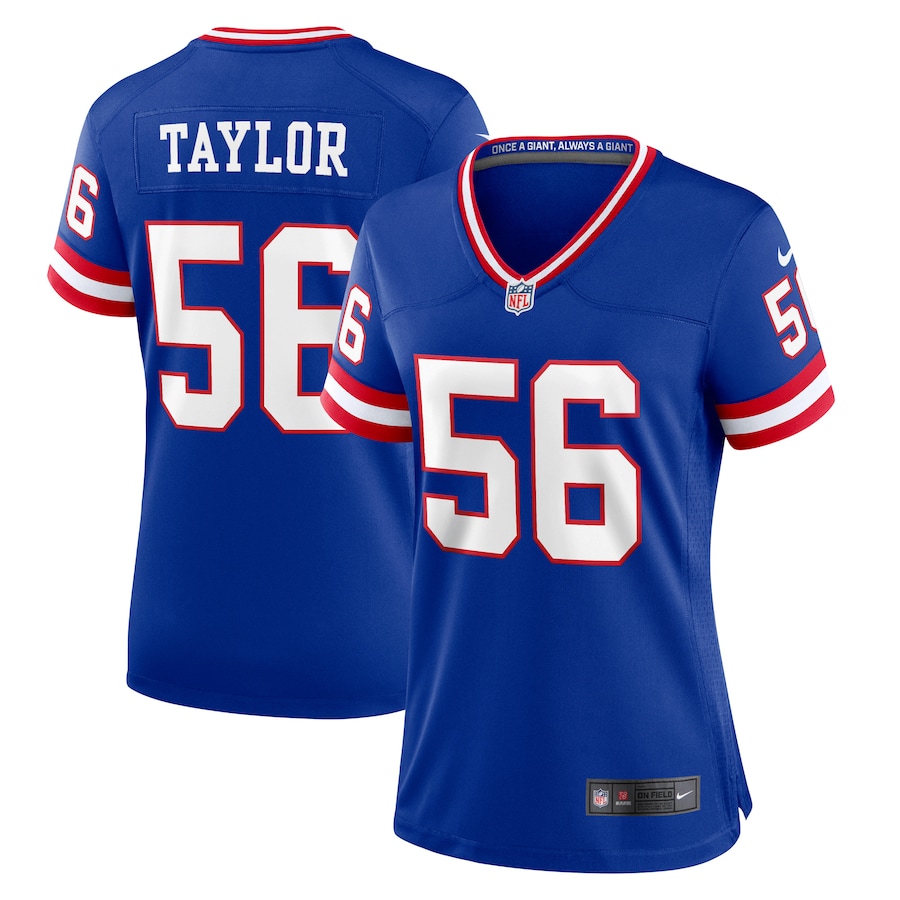 New York Giants #56 Lawrence Taylor Royal Women's Classic Player Game Jersey