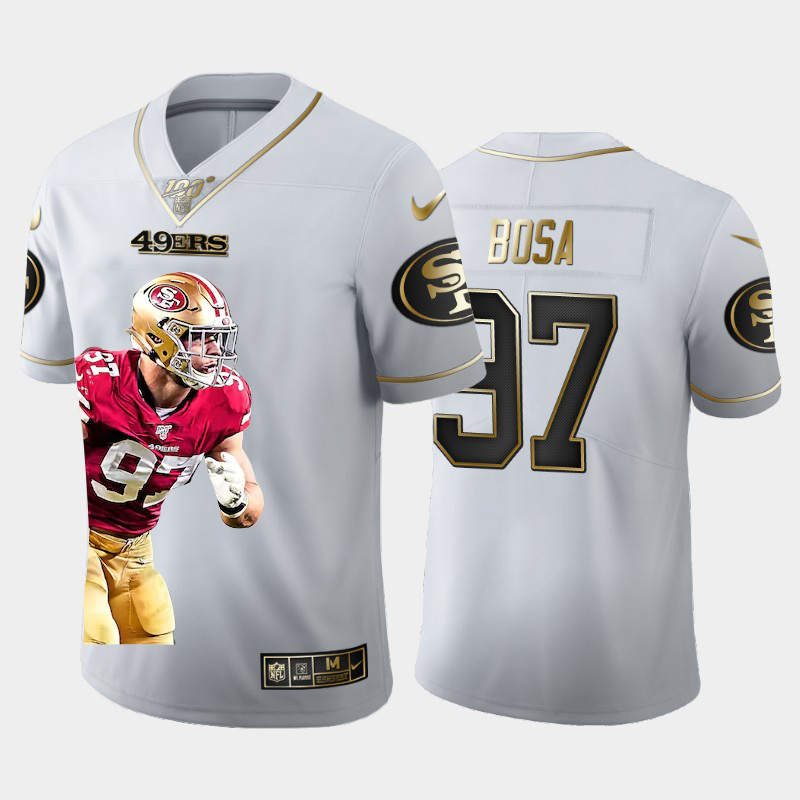 San Francisco 49ers #97 Nick Bosa Team Hero 2 Vapor Limited 100 Jersey White Golden