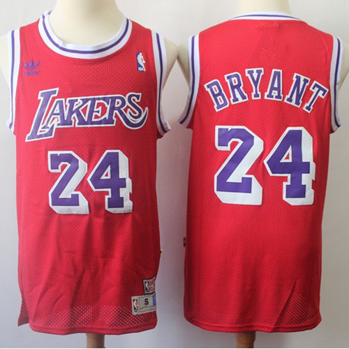 Los Angeles Lakers #24 Kobe Bryant Red Swingman Stitched Jersey Mens