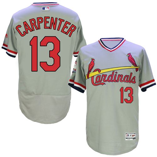 St.Louis Cardinals #13 Matt Carpenter Grey Flexbase Authentic Collection Cooperstown Stitched Jersey Men's