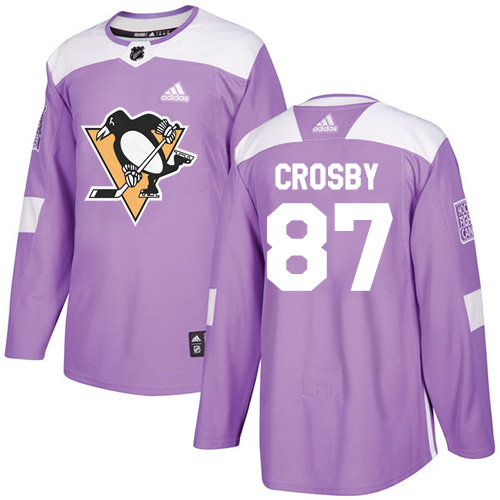 Adidas Pittsburgh Penguins #87 Sidney Crosby Purple Authentic Fights Cancer Stitched Jersey Men's