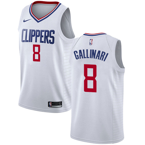 Los Angeles Clippers #8 Danilo Gallinari White Youth Swingman Association Edition Jersey Youth