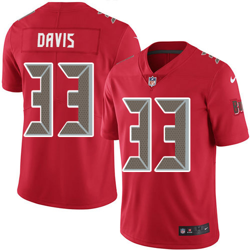 Tampa Bay Buccaneers #33 Carlton Davis III Red Youth Stitched Limited Rush Jersey Youth