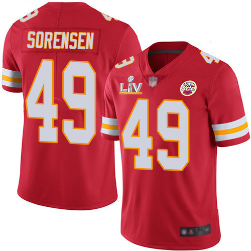 Kansas City Chiefs #49 Daniel Sorensen Red Team Color Men's Super Bowl LV Bound Stitched Vapor Untouchable Limited Jersey Men's