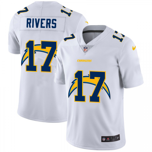 Los Angeles Los Angeles Chargers #17 Philip Rivers White Men's Team Logo Dual Overlap Limited Jersey Men's