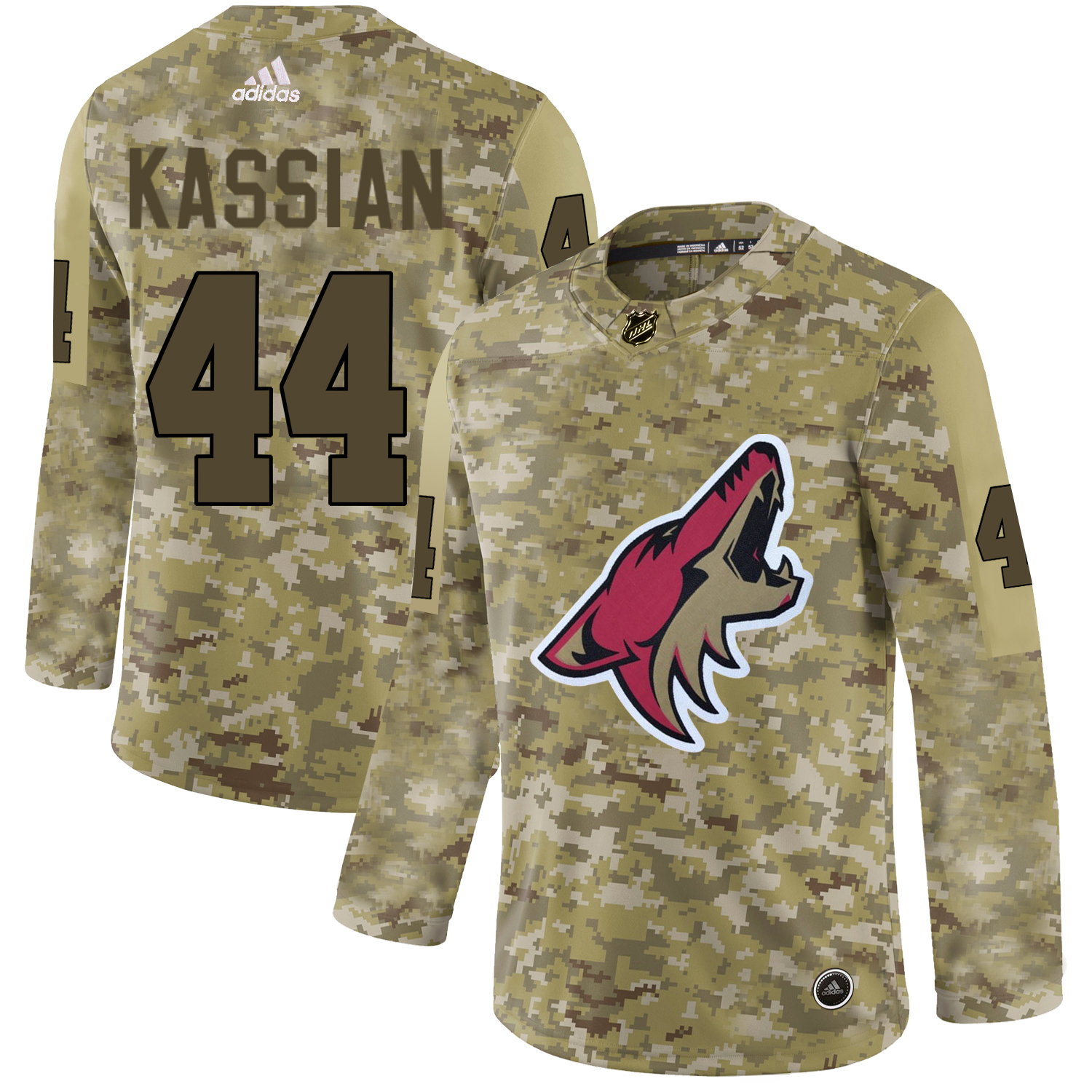 Adidas Coyotes #44 Zack Kassian Camo Authentic Stitched Jersey