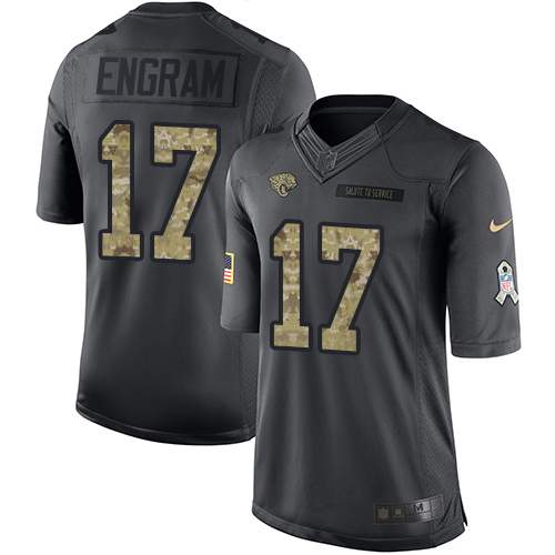 Jaguars #17 Evan Engram Black Youth Stitched Limited 2016 Salute To Service Jersey