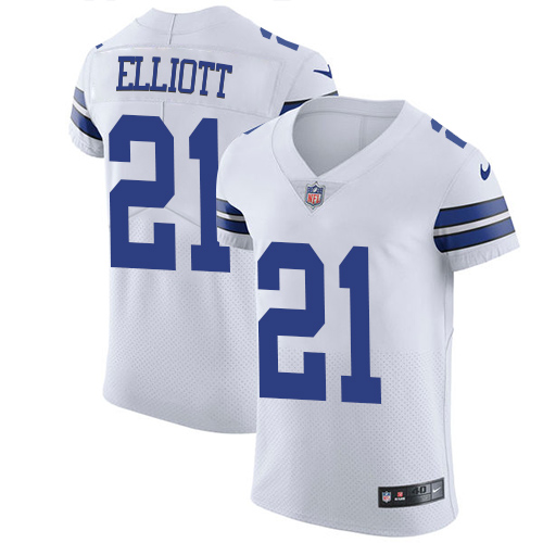 Cowboys #21 Ezekiel Elliott White Men's Stitched Vapor Untouchable Elite Jersey