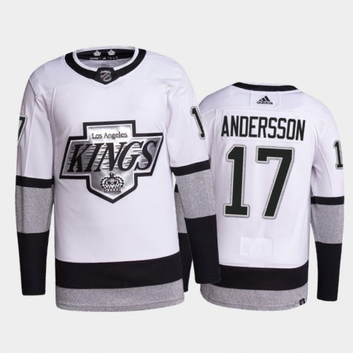 Adidas Los Angeles Kings #17 Lias Andersson Men's 2021-22 Alternate Authentic Jersey - White Men's