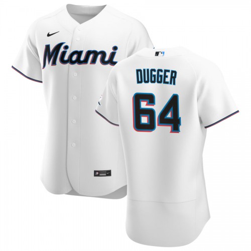Miami Miami Marlins #64 Robert Dugger Men's White Home 2020 Authentic Player Jersey Men's