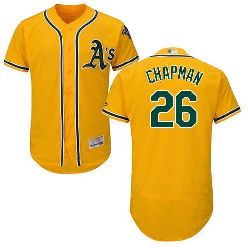 Oakland Athletics #26 Matt Chapman Gold Flexbase Authentic Collection Stitched Jersey Men's