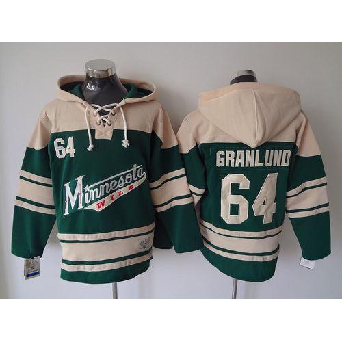 Minnesota Wild #64 Mikael Granlund Green Sawyer Hooded Sweatshirt Stitched Jersey Men's