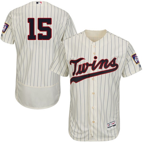 Minnesota Twins #15 Jason Castro Cream Strip Flexbase Authentic Collection Stitched Jersey Men's