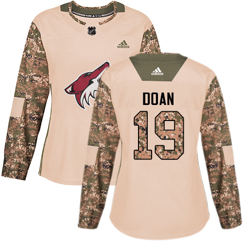 Adidas Arizona Coyotes #19 Shane Doan Camo Authentic 2017 Veterans Day Women's Stitched Jersey Womens