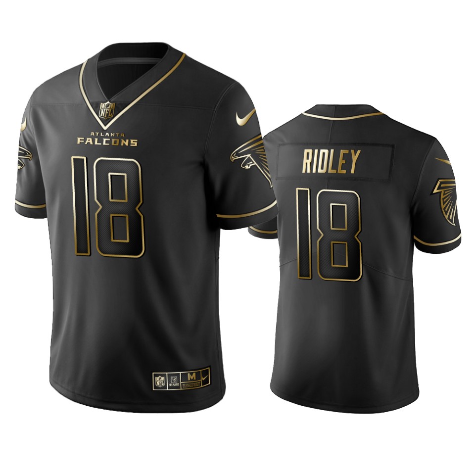 Falcons #18 Calvin Ridley Men's Stitched Vapor Untouchable Limited Black Golden Jersey