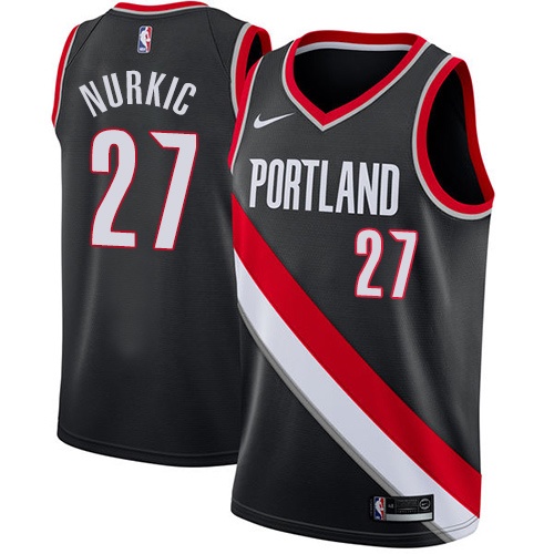 Portland Trail Blazers #27 Jusuf Nurkic Black Swingman Icon Edition Jersey Mens