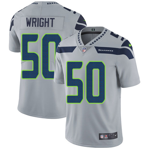 Seattle Seahawks #50 K.J. Wright Grey Alternate Youth Stitched Vapor Untouchable Limited Jersey Youth