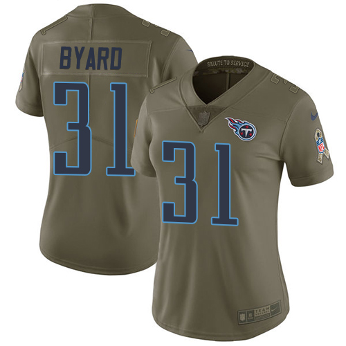 Tennessee Titans #31 Kevin Byard Olive Women's Stitched Limited 2017 Salute to Service Jersey Womens
