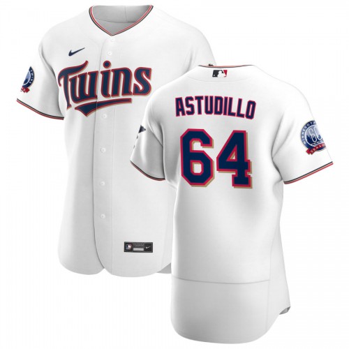 Minnesota Minnesota Twins #64 Willians Astudillo Men's White Home 2020 60th Season Authentic Team Jersey Men's