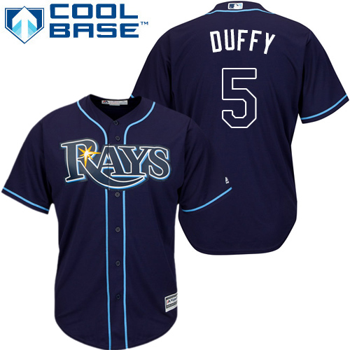 Tampa Bay Rays #5 Matt Duffy Dark Blue Cool Base Stitched Youth Jersey Youth