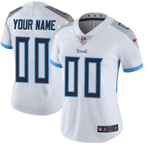 Tennessee Titans Customized White Stitched Vapor Untouchable Limited Women's Jersey