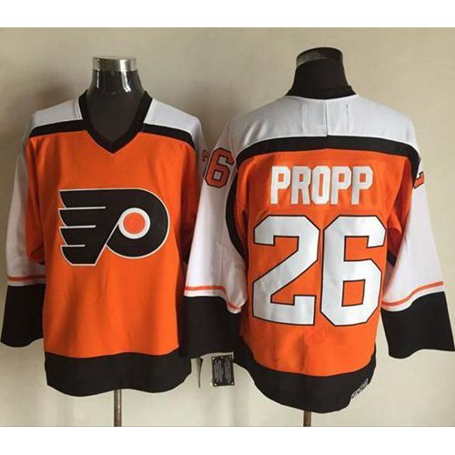 Philadelphia Flyers #26 Brian Propp Orange/Black CCM Throwback Stitched Jersey Men's