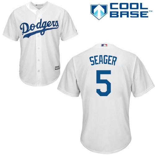 Los Angeles Dodgers #5 Corey Seager White Cool Base Stitched Youth Jersey Youth