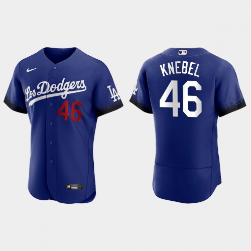 Los Angeles Los Angeles Dodgers #46 Corey Knebel Men's 2021 City Connect Authentic Jersey Royal Men's