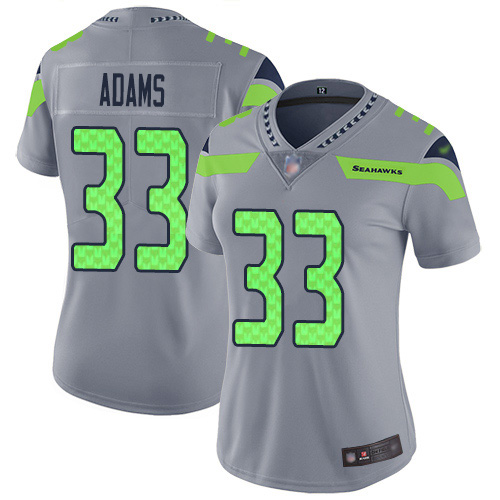 Seahawks #33 Jamal Adams Gray Women's Stitched Limited Inverted Legend Jersey