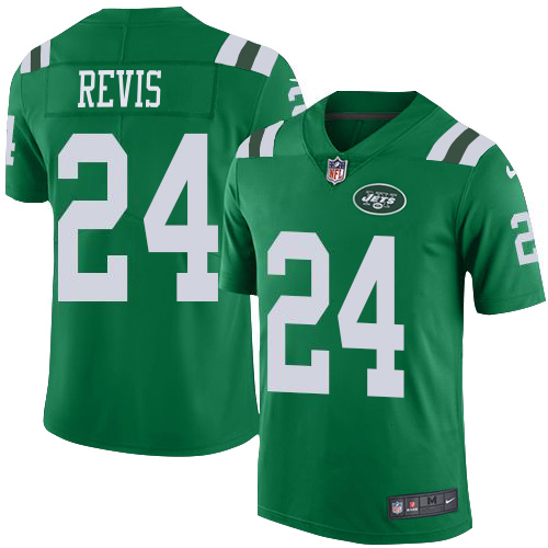 Jets #24 Darrelle Revis Green Men's Stitched Elite Rush Jersey