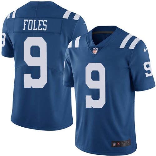 Colts #9 Nick Foles Royal Blue Youth Stitched Limited Rush Jersey
