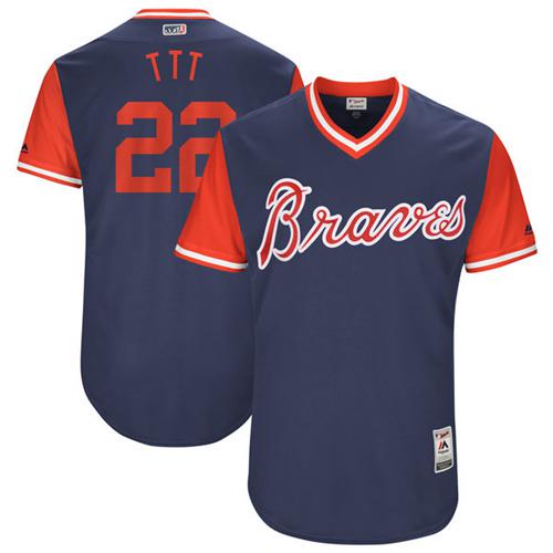 Atlanta Braves #22 Nick Markakis Navy 